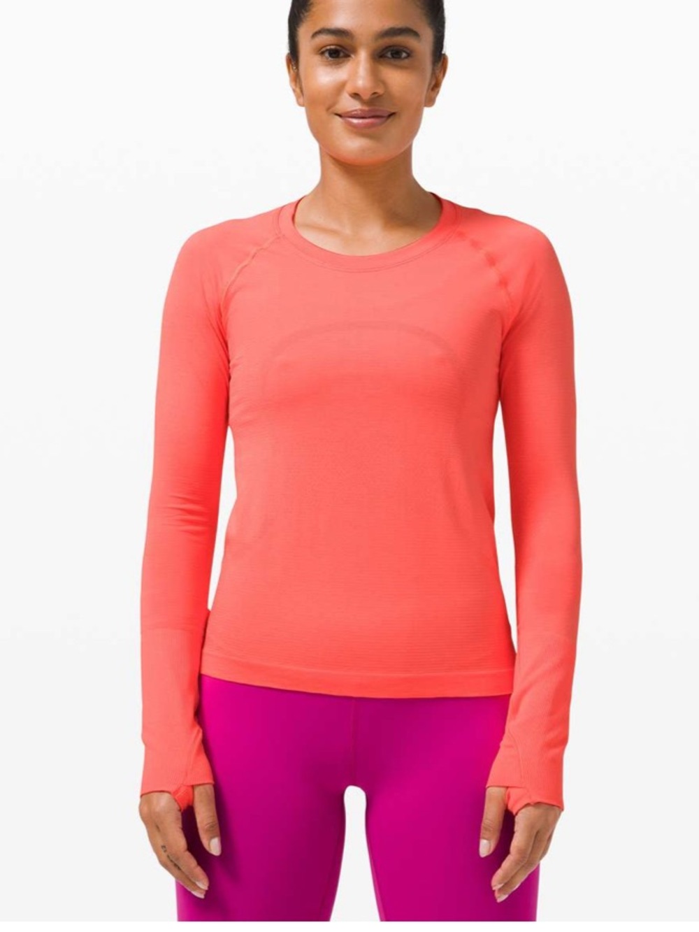 Lululemon Swiftly Tech Long Sleeve Race Length in Sunset Size 0